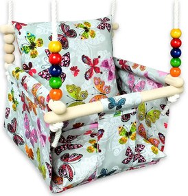 Huśtawka dla dzieci kubełkowa w motylki P0-P71
