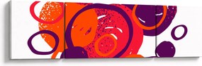 Obraz - Motyw z kółkami w ciepłych kolorach (170x50 cm)