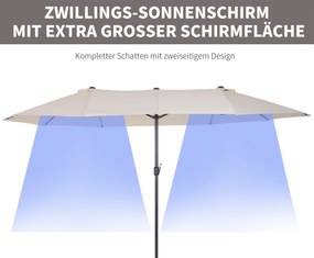 Outsunny parasol ogrodowy podwójny parasol targowy 460x270cm | parasol dwugłowy duży | parasol dwugłowy średni | parasol dwugłowy mały | Aosom PL