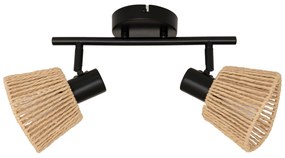 Lampy sufitowe MYHA 2 klosze z plecionego papieru, 2 x Ø 15 cm