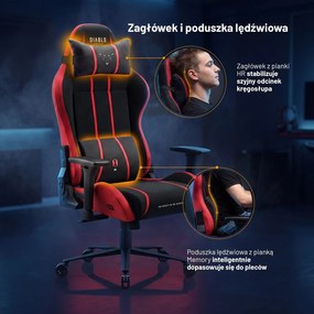 Fotel gamingowy materiałowy Diablo X-One 2.0 King Size, Bloody Mary