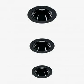 Pack 3 Wbudowanych Downlightów Led Z Okrągłymi Ramkami Ø5 Cm Z Aluminium Luisiana Czarna & 3 W & 38º & Białe Zimne Światło 4000k - Sklum