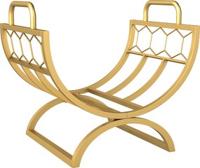 Outsunny Stojak na drewno kominkowe 46×36×41 cm — złoty, do wnętrz