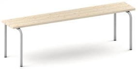 Ławka ubraniowa drewniana, konstrukcja szara, 1500 mm