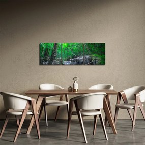 Obraz - Wodospad Erawan, Kanchanaburi, Tajlandia (z zegarem) (90x30 cm)