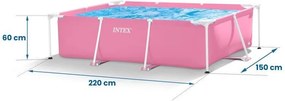 Basen stelażowy ogrodowy Intex 266 prostokątny, 220x150 cm