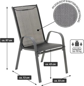 Zestaw 2 krzeseł ogrodowych, do sztaplowania