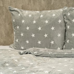 4Home Pościel mikroflanela Stars grey, 140 x 200 cm, 70 x 90 cm