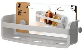 Szara samoprzylepna półka łazienkowa z plastiku z recyklingu Flex Adhesive – Umbra