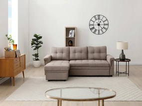 Kanapa narożna rozkładana dwustronna  w kolorze taupe DERAMOP