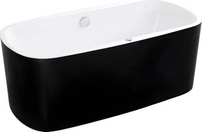 Wanna z hydromasażem z diodami LED SIRGAO - 1-osobowa - 155L - 75x150cm - Czarna