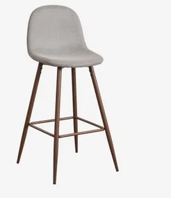 Zestaw 4 Wysokich Stołków Glamm Ciemne Drewno & ↑75 Cm & Concrete - Sklum