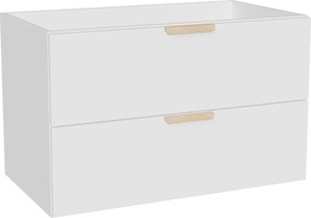 Wisząca szafka podumywalkowa – Biały – S80 cm – AVORELI