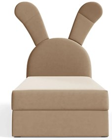 Brązowe łóżko dziecięce z uszami 100x200 cm A1-M16