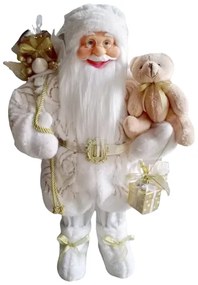 Figurka świąteczna Mikołaj Biało-Złoty 60cm