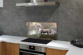 Szkło do Kuchni na Ścianę Magiczny Jednorożec w Obłokach