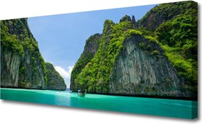 Obraz canvas Błękitna Zatoka wśród Szczytów