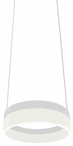 LAMPA WISZĄCA RING 12W LED, okrągły, biały, pojedynczy, jedna lampa
