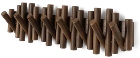 Ciemnobrązowy wieszak ścienny z litego drewna sosnowego 61 cm Picket – Umbra