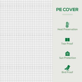 Outsunny Szklarnia z bocznym oknem, rolkowymi drzwiami, wiatroodporna, stalowa rama, plandeka z tworzywa sztucznego, biały, 200 x 68 x 196 cm