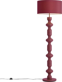 Lampa podłogowa retro śliwkowa z abażurem z tkaniny 160 cm - Captain