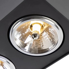 Kwadratowy reflektor czarny 2-światłowy - Kaya