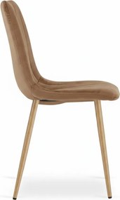 PROMOCJA Brązowe krzesło aksamitne LAVA ALMOND BROWN II. jakość