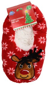 Kapcie dziecięce CHRISTMAS KIDS, w kolorze czerwonym - różne rozmiary Wielkość: 27 - 30