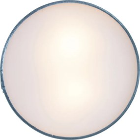 Nowoczesna lampa sufitowa niebieska 30 cm ze złotym wnętrzem - Drum