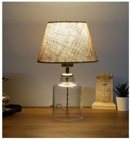 Lampa stołowa z tekstylnym kloszem (wysokość 30 cm) Baran – Opviq lights