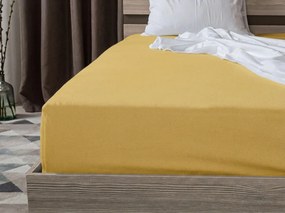 PrzytulneMieszkanie.pl Prześcieradło Jersey BASIC żółte 90 x 200 cm