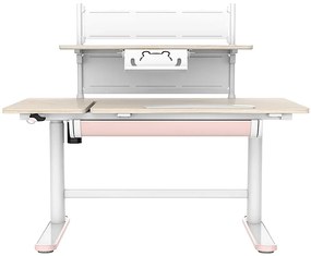 Różowe biurko dla dzieci elektryczne z nadstawką B4-Z37