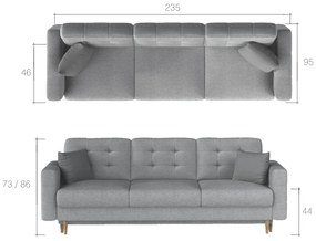 Sofa rozkładana z funkcją spania ASGARD VELVET zielona ELTAP