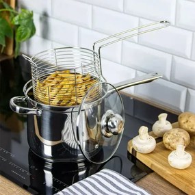 Stalowy garnek z koszykiem do smażenia 3,6L W2-S11
