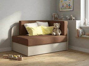 Mała rozkładana sofa ROSA, brązowa/beżowa