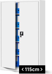 Szafa biurowa na akta szeroka Jan II 115x40x185 cm biała