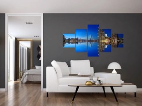 Zdjęcie - Rotterdam nocą (125x70 cm)