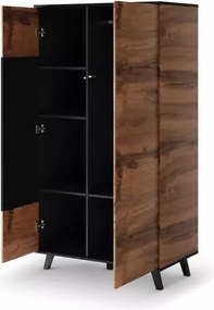 Elegancka dwudrzwiowa szafa Fuzione w kolorze dębu wotan i czerni
