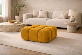 Pufa modułowa, tkanina welur Salvador, Żółty, Selia