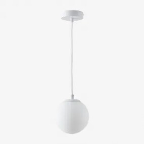 Lampa Sufitowa Ø12 Cm Z Żelaza Z Kulą Szklaną Uvol Biała - Sklum