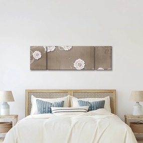 Obraz - Draperie z kwiatami (170x50 cm)