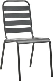 Zestaw 7 sztuk składanych krzeseł ogrodowych antracytowych - Wygodne, Solidne, Wielofunkcyjne