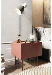 Szafka nocna Desin z szufladą 45 cm - ceramic red / dąb nagano