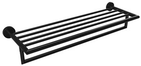 Czarna mosiężna półka na ręczniki Sapho X-Round, szer. 55 cm