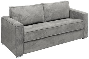 Kanapa 4-osobowa rozkładana typu express z jasnoszarego sztruksu - Miejsce do spania 160 cm - Materac 22 cm z pamięcią kształtu - LORETO