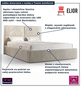 Beżowe tapicerowane łóżko pikowane 4 rozmiary S8-B11