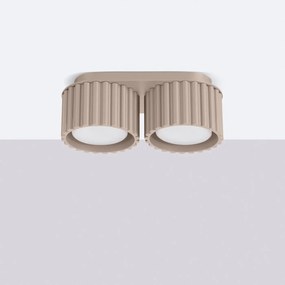 Plafon dwupunktowy AURA 2 taupe GX53 ryflowany SOLLUX  LIGHTING