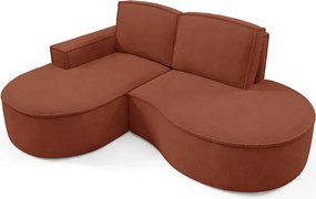 Narożnik MOLLY Lewostronny bez funkcji spania, wolnostojący tkanina CURIO 55 Miedziany