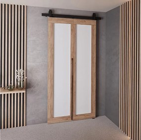 Drzwi Przesuwne QUDIO M1 Dąb Craft Złoty + Biały 80