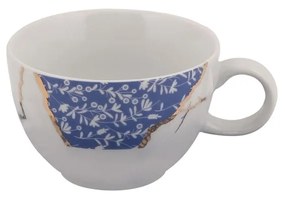 Biało-niebieskie porcelanowe filiżanki zestaw 6 szt. 0.9 l – Hermia